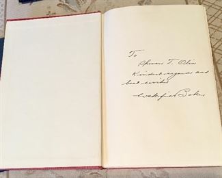 SIGNED BY AUTHOR TO SPENCER OLIN COLLECTOR BOOK.