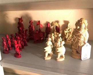 Carved chess pieces