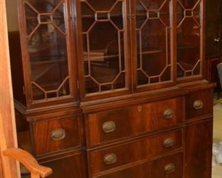 Very Nice Antique Mahogany China Cabinet / Secretary