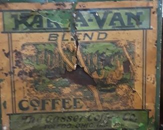 Coffee Tin Antique Paper Label 