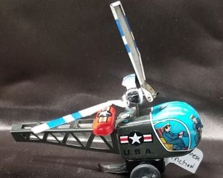 Tin Friction Helicopter 