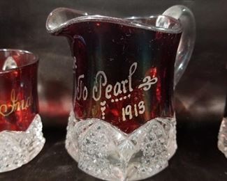 1913 Ruby Red Souvenir Creamer 