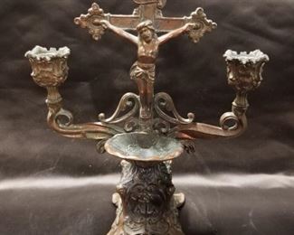 Copper Religious Candlestick  