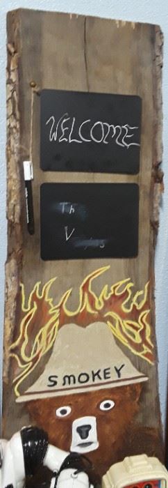 Welcome Wooden Smokey Chalk Board 
