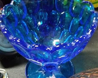 Blue Fenton Dish 