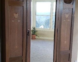 Antique  closet  with inlay. Aprox 7' tall