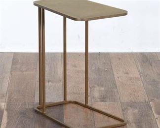 Crate & Barrel Art Deco Brass Finish End Table