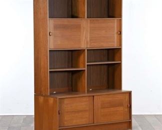 Mid Century Danish Modern Bookcase Hutch Cabinet