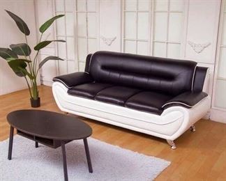 Orren Ellis Stcyr Black & White Sofa