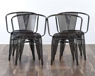 Set 4 Design Form Metal Stacking Chairs