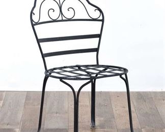 Scrolled Metal Scallop Back Patio Chair