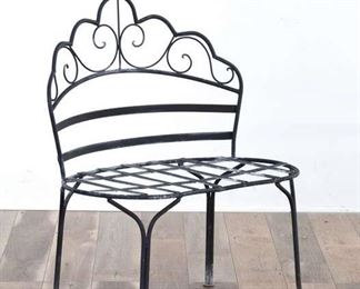 Scrolled Metal Scallop Back Patio Bench