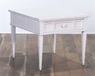 American Of Martinsville White Federal Style End Table
