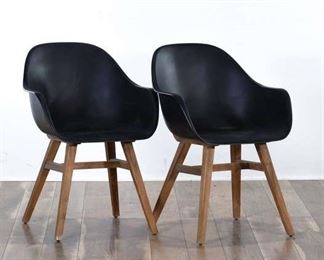 Pair Mid Century Style Hardshell Armchairs