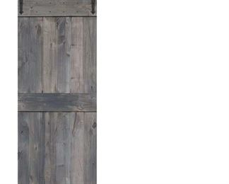 Coal Grey 3'X7' Paneled Wood Finish Barnwood Barn Door