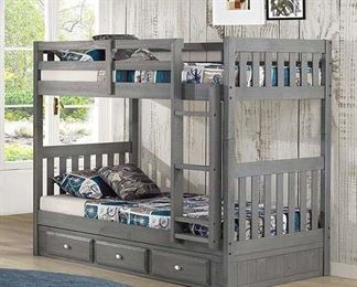 Partial Charcoal Bunk Bed - Rails And Ladder Only