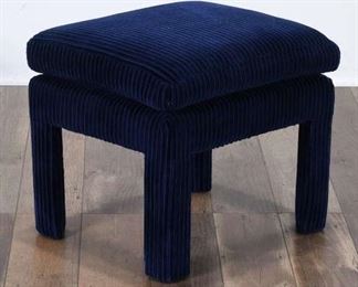 Custom Milo Baughman Style Wide Wale Velvet Ottoman