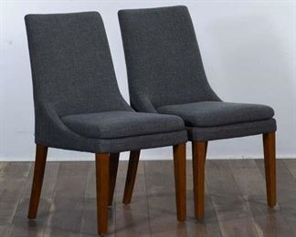 Pair Contemporary Gray Dining Chairs