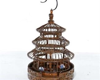 Carved Asian Bird Cage