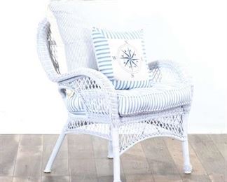 White Wicker Armchair