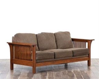 California Craftsman Sofa W Chevron Upholstery