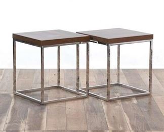 Pair Contemporary Openframe Cube End Tables