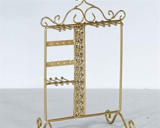 Scrolled Brass French Style Jewelry Rack