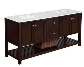 Three Posts Chertsey 72" Double Bathroom Vanity Set