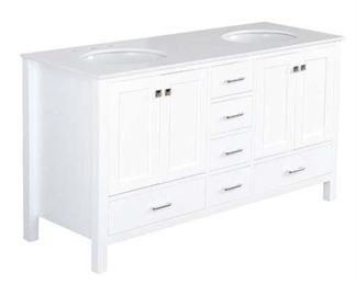Cheshunt White Quartz Double Bathroom Vanity Set