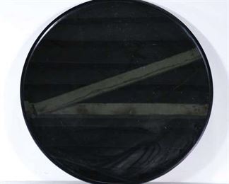 Contemporary Round Black Frame Mirror
