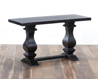 Monastery Style Black Trestle Console Table