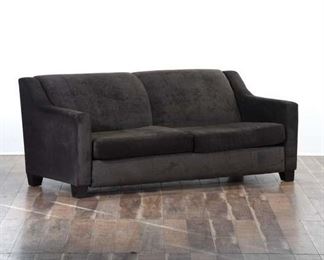 Contemporary Chocolate Brown Microfiber Loveseat