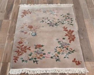 7'X4' Hand Tufted Pink Floral Area Rug