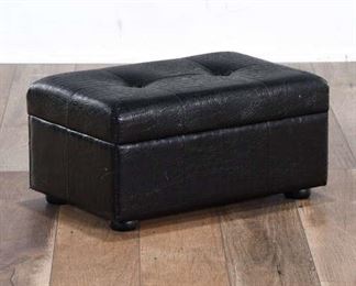 Tufted Black Storage Ottoman 2