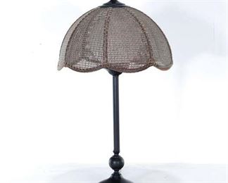Contemporary Cane Shade Table Lamp