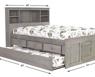 Charcoal Full Size Bookcase Headboard Only 2