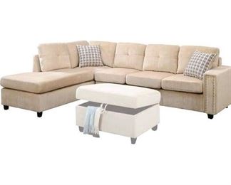 Belville Beige Reversible Sectional (Chaise Piece Only)