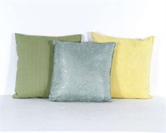 Set If 3 Mix Lot Green Blue & Yellow Throw Pillows