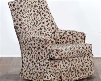 Floral Crewelwork Rocking Armchair
