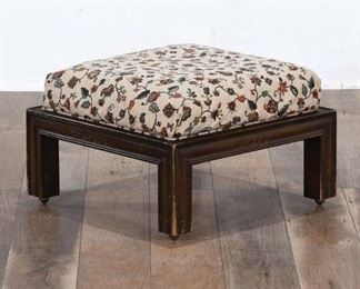 Floral Patterned Ottoman On Casters