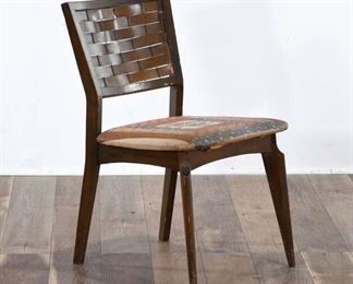 Accent Chair W/ Woven Back & Seat Cushion