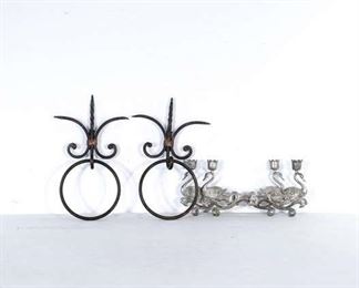 Mixed Collection Of 4 Metal Wall Decor Pieces