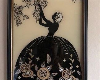 "blossom" reverse glass painting by Frederick