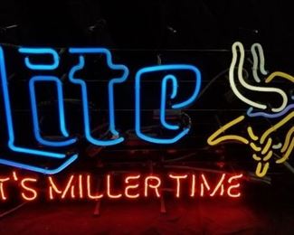 Minnesota Vikings Miller Lite Neon Light Sign