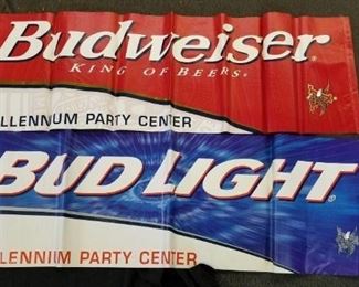 2 Doublesided Budweiser Bud Light Banners