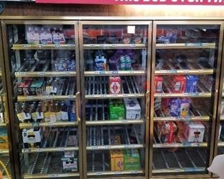 2 - 5 Door sections of Near New Styleline Cooler Doors and Racks