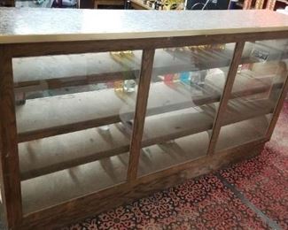 Vintage Mid Century Glass Backed Display Shelving