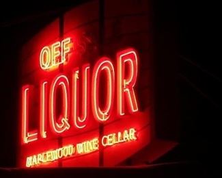 Vintage 10ft Liquor Store Marquee Neon Sign