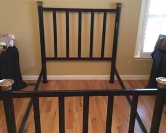 Another Photo Angle featuring the four Brass Caps on this unique Poster Bed,