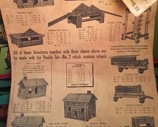 1943 SET OF LINCOLN LOGS / GUIDE